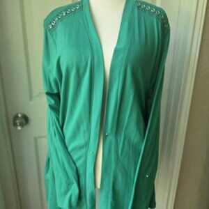 Kim Rogers Light Weight Mint Green Cardigan Long Sleeve 2X